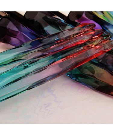 Crystal Handle Makeup Brushes Set - 10pcs Colorful Diamond Kabuki Brushes for Foundation, Concealer, and Eye Shadows - Blue - Buy Online on SooperMarket.com