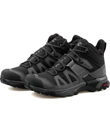 Salomon Men's X Ultra 4 Mid Gore-tex Hiking Boots 12 - Black/Magnet/Pearl Blue | Waterproof Outdoor Shoes - Buy Online on SooperMarket.com