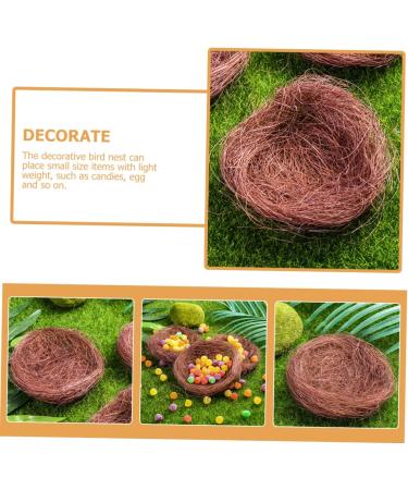 Unomor 12th Simulated Bird Nest - Decorative Easter Egg Nest for Outdoor & Tree Decoration | Mini Hemp Silk Birds 12x12cm Coffee - Buy Online on SooperMarket.com