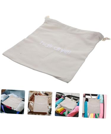 WOONEKY Hair Dryer Storage Bag Canvas Hair Dryer Organizer Bags for Travel Curling Iron Fabric Miss Modeling 33x30cm Light Grey - Buy Online on SooperMarket.com