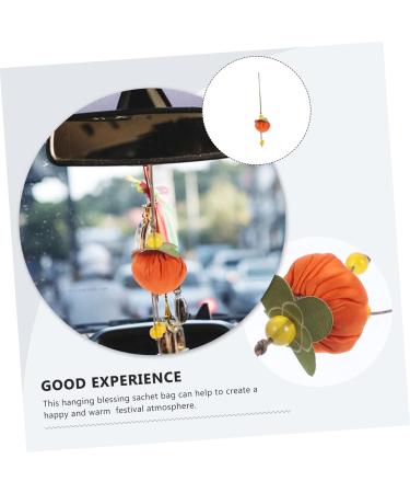 Cabilock Persimmon Sachet Chinese Style Blessing Bags Feng Shui Car Accessories Decor Face Powder Fine Orange 13X3CM - Buy Online on SooperMarket.com