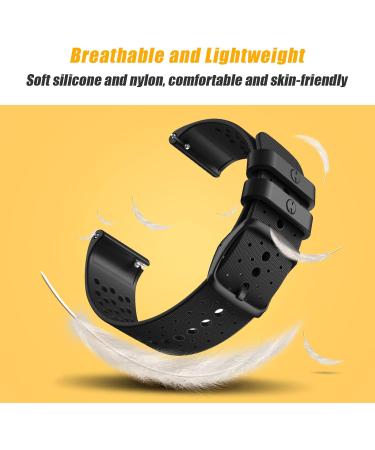 ANBEST Silicone Strap for Polar Vantage M & M2 | Sport Replacement Bracelet for Polar Grit X - Black - Buy Online on SooperMarket.com
