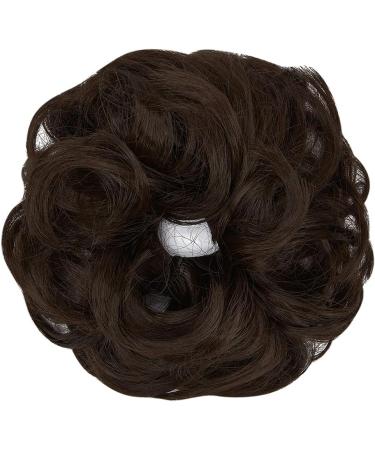 Medium Brown Messy Bun Hair Piece Scrunchie Extension - Curly Wavy Updo Hairpiece for Women & Girls - Buy Online on SooperMarket.com