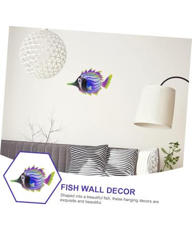 ABOOFAN 1pc Decorative Fish Wall Hanging Ornament Metal Fish Wall Art Wall Hanging Decoration The Fence Iron Purple 26x16.3cm - Buy Online on SooperMarket.com