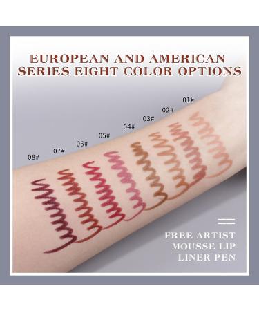 Nude Lip Liner Creamy Set - 4PC Vegan Cruelty-Free Matte Pencils with Brush - Precise & Define, Easy to Use - A01 - Buy Online on SooperMarket.com