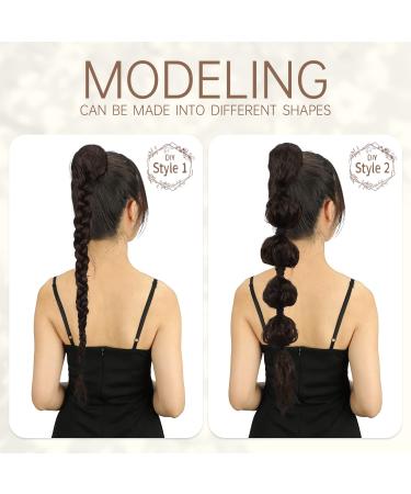 KooKaStyle 30 Inch Dark Brown Wavy Ponytail Extension - Clip-On Synthetic Curly Hairpiece for Women and Girls - Buy Online on SooperMarket.com