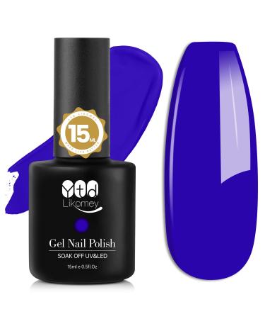YTD Likomey Gel Nail Polish,1 Pcs 15ml Klein Blue Soak Off UV Nail Gel,Salon Home DIY Manicure Royal Blue High Pigment Gel Polish