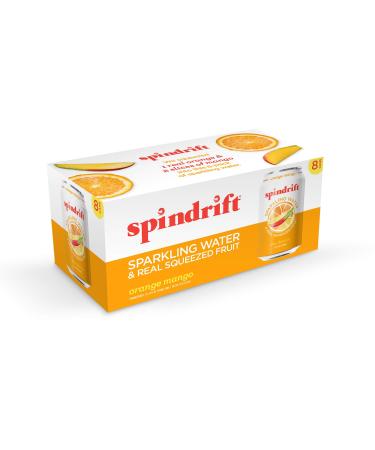 Spindrift Sparkling Water, Orange Mango Flavored, 12 Fl Oz (Pack of 8)