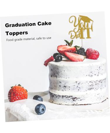 CHILDWEET 10pcs 2021 Graduation Cake Arrangement Trencher Cake Toppers 2021 Graduation Photo Booth Props Dessert Picks High Grad Paper Cups Party Cake Topper Food Insert Card Golden 13x13.5cm - Buy Online on SooperMarket.com