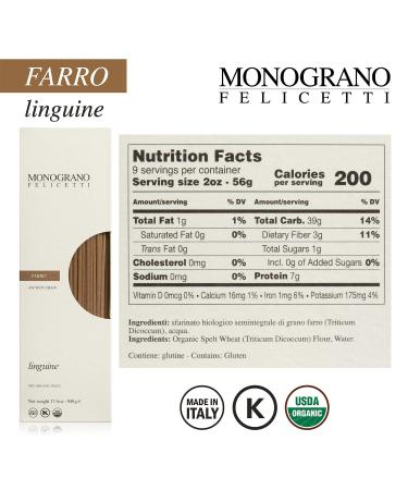 Monograno Felicetti Organic Farro Linguine Pasta 1.1 lb (500g) - Buy Online on SooperMarket.com