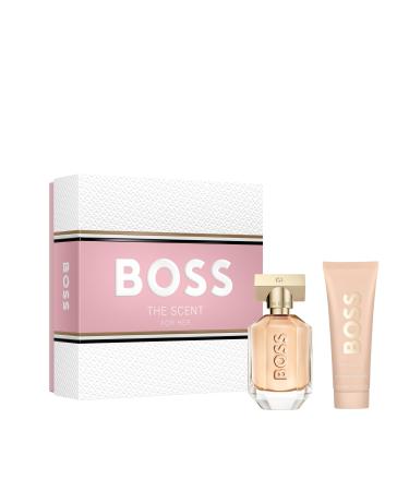 Hugo Boss The Scent Eau de Parfum Ambery Women's Perfume With Notes of Honeyed Peach Freesia Bloom Osmanthus Flower & Roasted Cocoa Long Lasting Fragrance 2 piece set (1.6 fl oz. + 2.5 fl oz.)