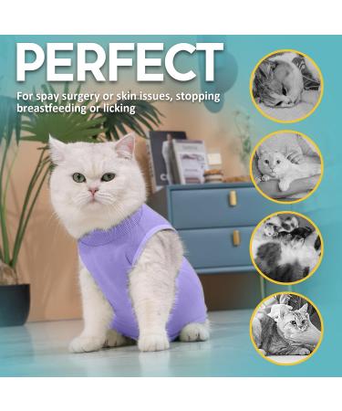 Avont Katzenbody - Post-Op Recovery Suit for Cats | Leak Protection Abdominal Wounds Skin Diseases | Size M - Lavender - Buy Online on SooperMarket.com