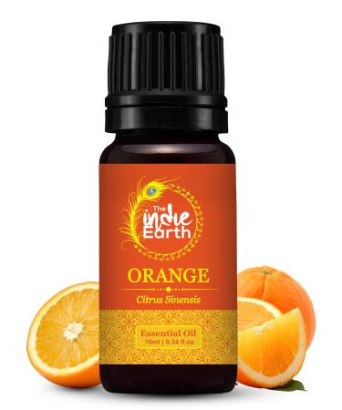 The Indie Earth 100% Pure & Undiluted Orange Essential Oil For Aromatherapy & Topical Use Contains NO GMO NO Parabens No Artificial Fragrance - Cruelty Free - Sourced Directly from BRAZIL 10 ml