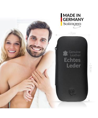 Marqus 7-Piece Manicure Set for Men & Women - Made in Germany Real Leather Etui Patented Glass Files for Hand & Foot Care - Black - Buy Online on SooperMarket.com