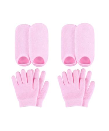 Bcowtte 2X Moisturizing Gel Socks Gloves Set Hands Feet Skin Whitening Care Beauty Spa Treatment Hydrating Cool Booties Socks
