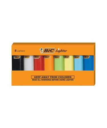 BIC Mini Lighter, Assorted Colors, Set of 8 Lighters