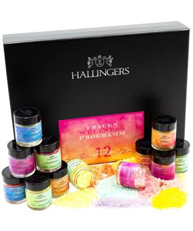Hallingers Women's wellness program-12 Salz Gift Set with Totes Sea Salts (SET)-Mother's Day gift & gift ideas for Father's Day |Congratulations. Congratulations new home 12er swimming salt women wellness