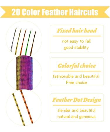 20Pcs Colored Feather Hair Extensions Kit with Micro Beads and Crochet Hook - Colorful Synthetic Hairpieces for Girls and Women - Buy Online on SooperMarket.com