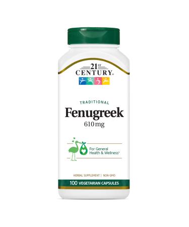 21st Century Traditional Fenugreek 610 mg 100 Vegetarian Capsules