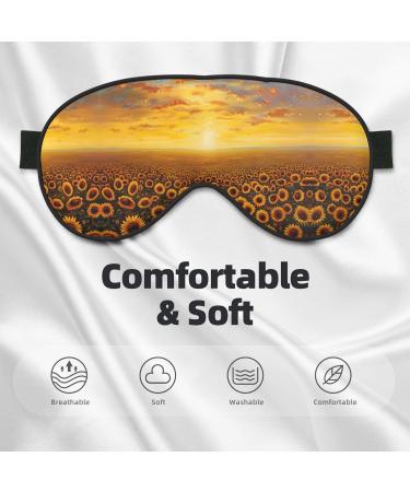 Buy SSIMOO Sunflower Field Sunset Soft Eye Mask | Breathable Eye Patch for Travel & Relaxation | Perfect Gift for Women - Buy Online on SooperMarket.com