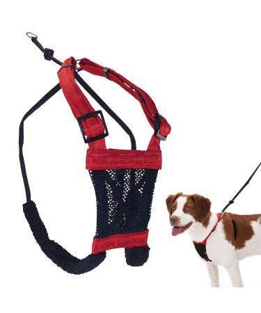 Dog Harness - No pull and No choke humane Design Non Pulling Pet Harness with Mesh vest Easy Step-in Adjustable Mesh Harness for control Red Medium by Sporn Medium Red
