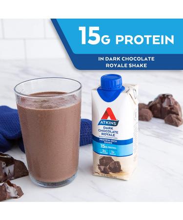 Atkins Dark Chocolate Royale Protein Shake 12 Count - Gluten Free, Keto-Friendly - Buy Online on SooperMarket.com