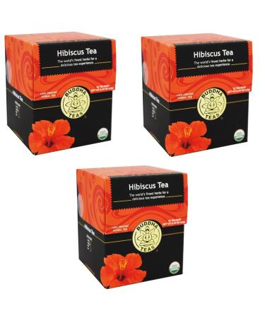 Buddha Hibiscus Flower Tea | 18 Bleach Free Tea Bags | Pack of 3