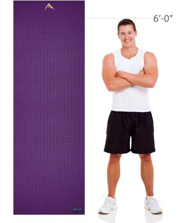 Aurorae Ultra Super Sized Yoga Mat - 78 x 26 x 1/4 - Non Slip Rosin & Carry Strap - Burgandy - Buy Online on SooperMarket.com