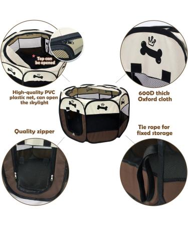 Pet Portable Foldable Playpen  Exercise 8-Panel Kennel Mesh Shade Cover Indoor/Outdoor - Buy Online on SooperMarket.com