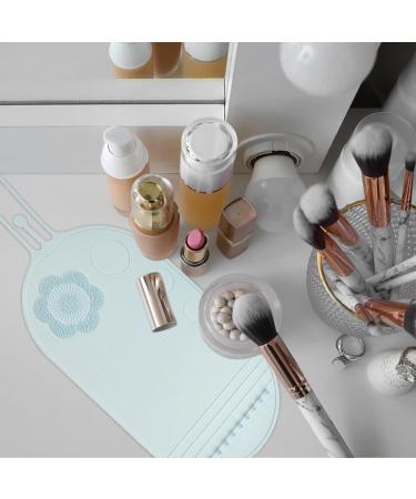 Veeteah Silicone Makeup Pad | Silicone Cleanser for Cosmetic Brushes - Portable Cosmetic Cleaning Pads Scrubber Mat Pad for Foundation & Lip Brush blue - Buy Online on SooperMarket.com