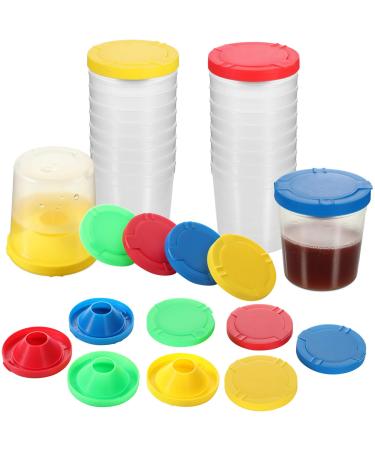 Paint Cups for Kids Non-Spill Paint Cups with Flip Open Lids Set Art Supply for Kids  School  Classroom  Artist Studio  Assorted Colors (24 Pieces)