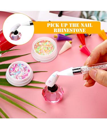 12-Piece Nail Rhinestones Picker Set with Case - Replacement Wax Heads for Dotting Pen - Nail Gem Jewelry Accessories (White) - Buy Online on SooperMarket.com