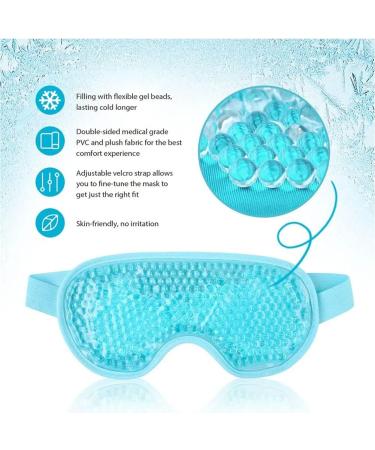 Gamufw Cooling Eye Mask Hot Cold Therapy Gel Eye Mask for Puffy Eye Migraine Relief Headache Dark Circles Dry Eyes Swollen Eyes Sinus Pain (Blue) - Buy Online on SooperMarket.com