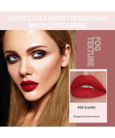 Long Lasting Matte Velvet Lipstick in Scarlet - Waterproof Lip Color for Women | Professional Cosmetics Makeup Gift - Buy Online on SooperMarket.com