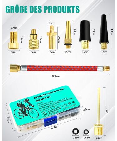Baonuor Bicycle Valve Adapter Set - French & Schrader Valve Adapter for Easy Pumping | Universal Bicycle Air Pump Solution - Buy Online on SooperMarket.com