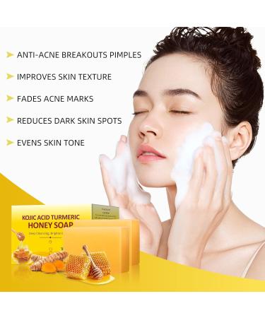 Organic Turmeric Kojic Acid Soap - 200g Brightening Bar for Hyperpigmentation Dark Spots & Acne - 7OZ Natural Hand & Body Wash - Buy Online on SooperMarket.com