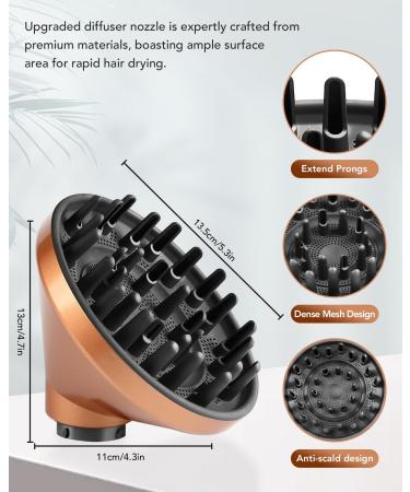 Upgrade Your Styling: Dyson Airwrap Diffuser Nozzle Attachment - Compatible with HS05 HS03 HS01 in Rich Copper - Buy Online on SooperMarket.com