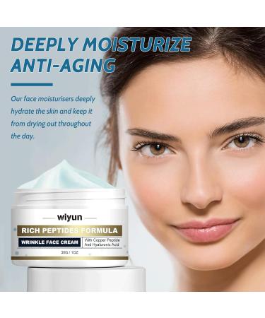 Trendyfave Peptide Moisturiser Anti Wrinkle Face Cream Nourishing Collagen Face Cream with Copper Peptide & Hyaluronic Acid Reduce Fine Line Moisturiser for Oily Skin Firming Beauty - Buy Online on SooperMarket.com