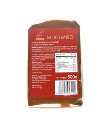 Centaur Mugi Miso Paste (500g). Miso paste is naturally brewed by selected premier soybeans.