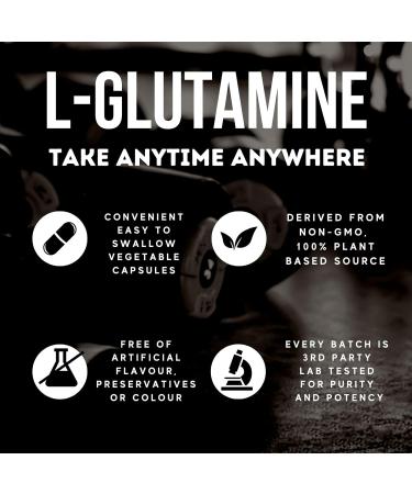 Herba L-Glutamine Capsules 750mg 180 Vegetable Capsules | 3 000mg Per Serving | Free Form L Glutamine Supplement | NPN from Health Canada | Made & 3rd Party Tested in Canada - Buy Online on SooperMarket.com