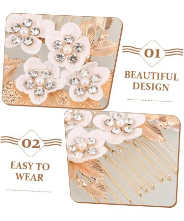 FOYTOKI 1 Set Leaves and Flowers Hair Comb Bridal Hair Accessories Bride Headdress Vintage Hair Accessories Headpiece for Wedding Decoration Womens Headpiece Flower Clips for Hair - Buy Online on SooperMarket.com