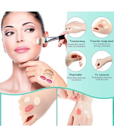100pcs Makeup Hand Palette - Waterproof PU Film Self-Adhesive Disposable Mixing Palette for Flawless Application - Buy Online on SooperMarket.com