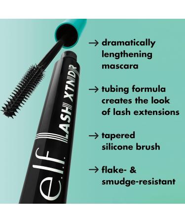 e.l.f. Lash XTNDR Mascara - Tubing Technology for Lash Extensions Clump & Flake Free Vegan & Cruelty-Free Pitch Black - Shop Internationally - Buy Online on SooperMarket.com