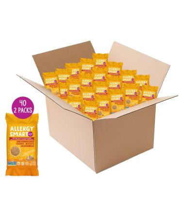Allergy Smart Crunchy SNICKERDOODLE Chocolate Vegan Cookies | Gluten Free, Nut Free, Egg Free, Soy Free, Dairy Free, Non GMO, Kosher | Delicious Plant Based School Snack for Parties & On the Go | 40 INDIVIDUALLY WRAPPED (1oz) 2 Packs Cinnamon