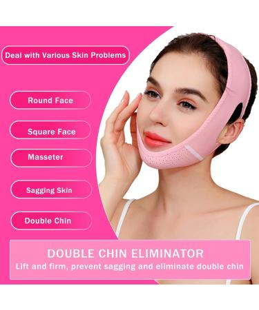 Double Chin Eliminator Chin Strap for Double Chin for Women Breathable and Comfortable V Line Lifting Mask for Women Double Chin Face Lift Prevent Sagging Get Rid of Double Chin (Pink) - Buy Online on SooperMarket.com