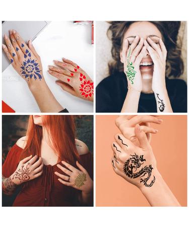 Kapopi Henna Tattoo Stencil Kit - Sexy Temporary Tattoo Stickers for Women, Girls, and Teenagers - Body Art Painting (Henna Tattoo Kit B) - Buy Online on SooperMarket.com