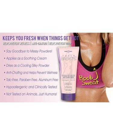 Fresh Body FB - Fresh Breasts Anti-Chafing Lotion 3.4 FL Oz + On-The-Go Travel Size Packet (15 Pack) | Women's Soothing Lotion to Powder - Buy Online on SooperMarket.com