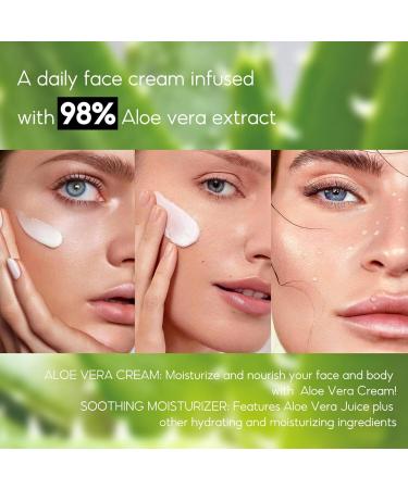 Aloe Vera Cream 98% Aloe Vera Face Cream Face & Body Moisturizing Cream with Organic Aloe Vera Gel Aloe Vera Face Moisturizer Nourishing Smoothing Moisturizing Lotion for Face & Body - Buy Online on SooperMarket.com