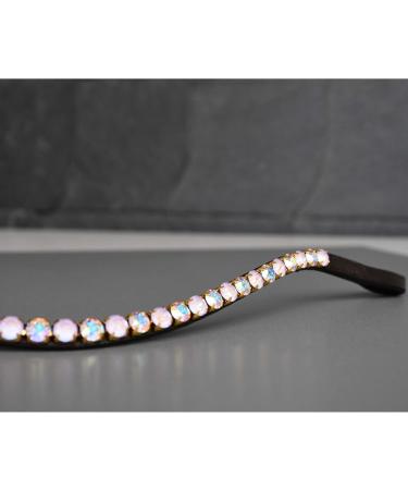 Buy Happiness Hinge Horse 'Lavender' with Pink Glitter Stones - Curved Pony Leather (Black) | International Shipping Available - Buy Online on SooperMarket.com