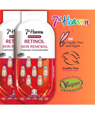 7th Heaven Retinol Capsule Concentrates (7 Day Supply). Rejuvenating Glow Cream (all Skin Types). Daily Face Care Capsules for Skin Renewal. Vegan Retinol Serum for Face - Genuine 7th Heaven Skin Care - Buy Online on SooperMarket.com